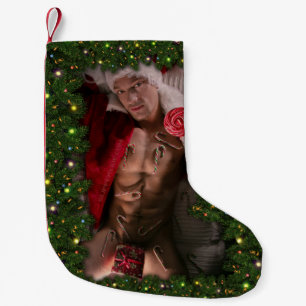 Meia De Natal Pequena SlipperyJoe masculino do peito seis pacotes de est