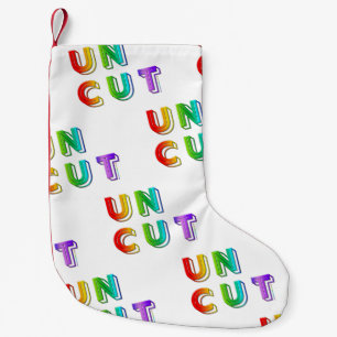Meia De Natal Pequena SlipperyJoe não cortado vibrante animado neon arco
