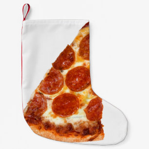 Meia De Natal Pequena SlipperyJoe's artístico Sliced Pizza gay presente