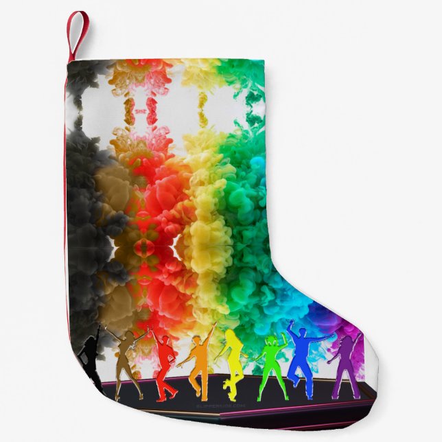 Meia De Natal Pequena SlipperyJoe's Dancing Pride Shadows gay presentes  (Frente)