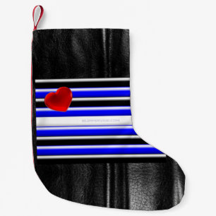 Meia De Natal Pequena SlipperyJoe's Gay Leather Pride flag black royal