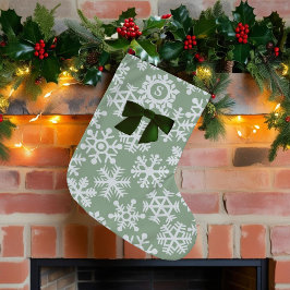 Meia De Natal Pequena Snowflake - Arco - Sábio Verde -  Cute Monograma