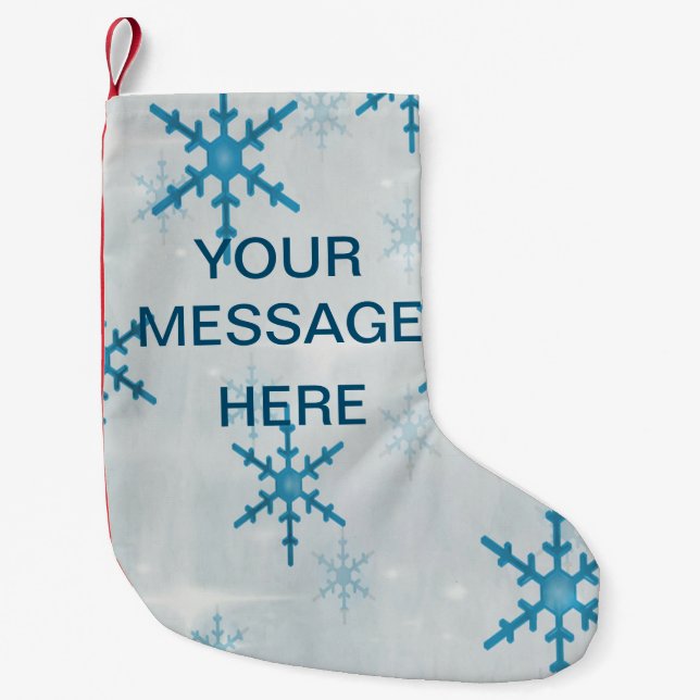 Meia De Natal Pequena Snowflakes Bling (Frente)