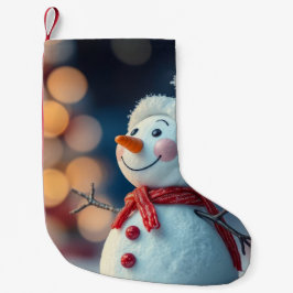 Meia De Natal Pequena snowman