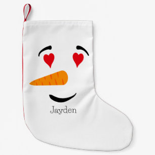 Meia De Natal Pequena Snowman Apaixonado