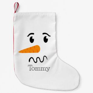 Meia De Natal Pequena Snowman Confusa Face Frosty