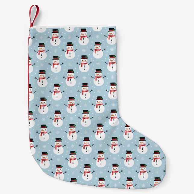 Meia De Natal Pequena Snowman pattern (Frente)