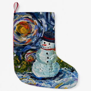 Meia De Natal Pequena Snowman Stocking
