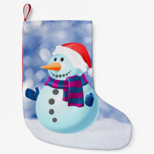 Meia De Natal Pequena Snowman Winter Merry Christmas Snow