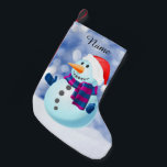 Meia De Natal Pequena Snowman Winter Merry Christmas Snow<br><div class="desc">Snowman Winter Feliz Natal Neve A Atacar.</div>