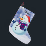 Meia De Natal Pequena Snowman Winter Merry Christmas Snow<br><div class="desc">Snowman Winter Feliz Natal Neve A Atacar.</div>