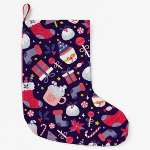 Meia De Natal Pequena Sobremesas de Natal, padrão antigo estrelado.