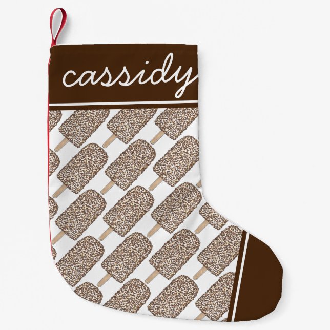 Meia De Natal Pequena Sorvete de Eclair de Chocolate Comida de Cola (Frente)