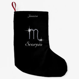 Meia De Natal Pequena Sparkly Diamond Scorpio Personalizado