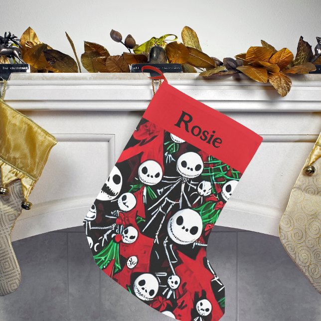 Meia De Natal Pequena Spooky Jack O'Lantern Natal (Criador carregado)