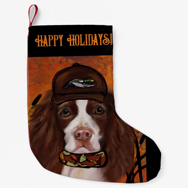 Meia De Natal Pequena Springer Spaniel Inglês           (Frente)