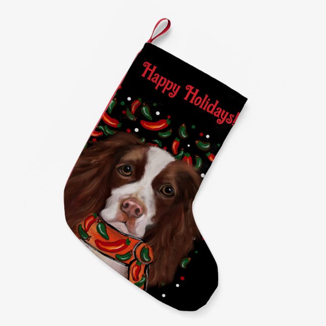 Meia De Natal Pequena Springer Spaniel Inglês (Frente (Pendurada))