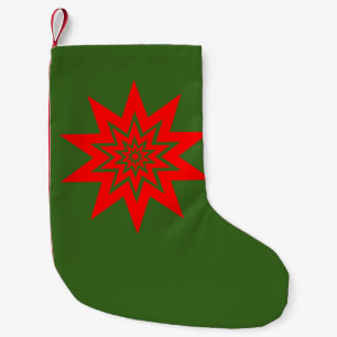 Meia De Natal Pequena Starburst do laser vermelho em verde