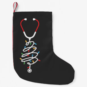 Meia De Natal Pequena Stethoscope Medicamento Abastecimento Médico Luzes
