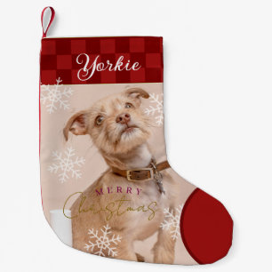 Meia De Natal Pequena Stocks de Natal de Nome de Foto Personalizado
