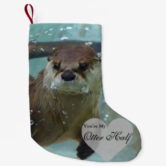 Meia De Natal Pequena Sua minha natação da lontra de rio de Brown da