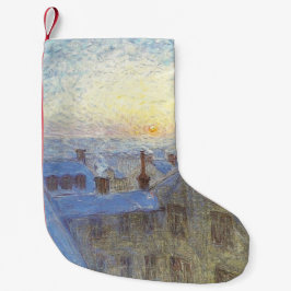 Meia De Natal Pequena Sunrise sobre os telhados (por Eugène Jansson)