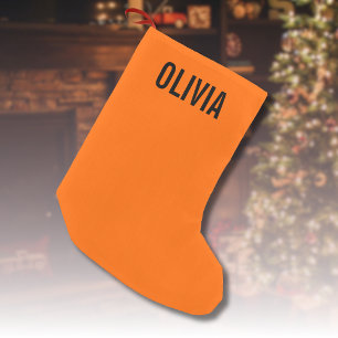 Meia De Natal Pequena Sunset Orange Modern Name   Tendência minimalista