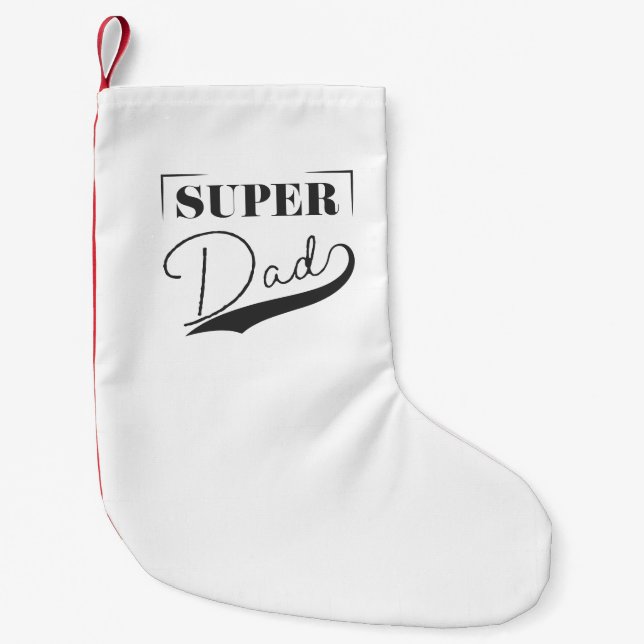 Meia De Natal Pequena Super Pai (Frente)