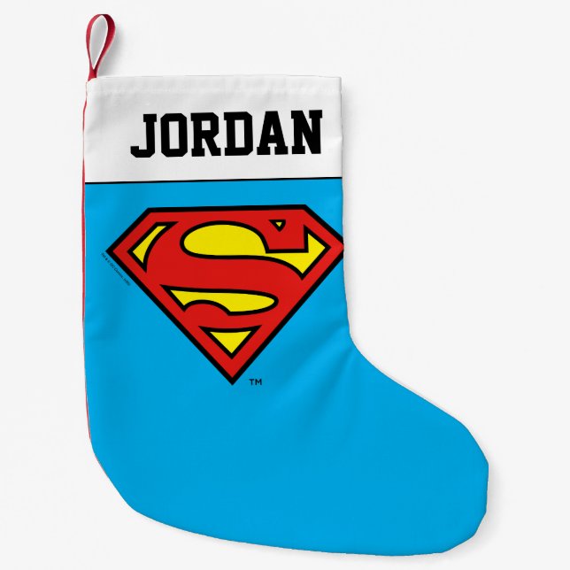 Meia De Natal Pequena Superman S-Shield | Logotipo Superman (Frente)