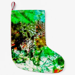 Meia De Natal Pequena Sweet calming abstract christmas stocking,