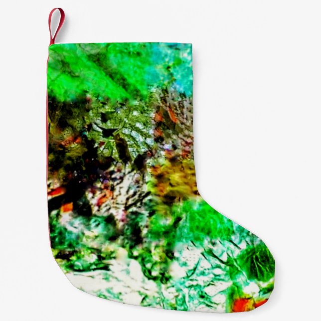 Meia De Natal Pequena Sweet calming abstract christmas stocking, (Frente)