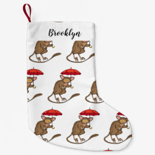 Meia De Natal Pequena Tarsier bonito com ilustração de desenho de desenh