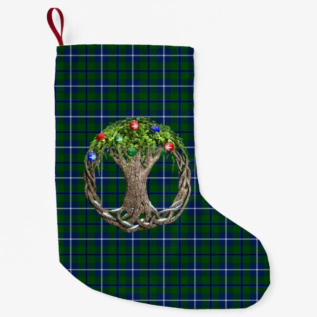 Meia De Natal Pequena Tartan de Douglas do clã (Frente)