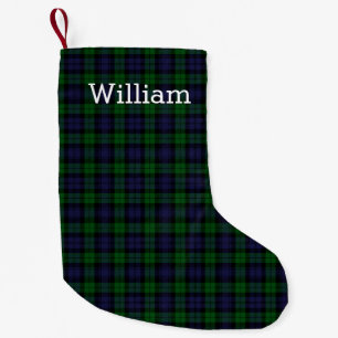 Meia De Natal Pequena Tartan Xadrez Black Watch Personalizado
