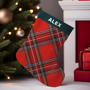Meia De Natal Pequena Tartan Xadrez Vermelho Natal