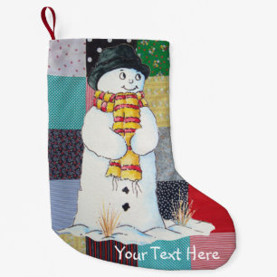 Meia De Natal Pequena tecido colorido dos retalhos com divertimento