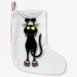 Meia De Natal Pequena Tecido de Arranque de Caracteres Engraçado de Cat