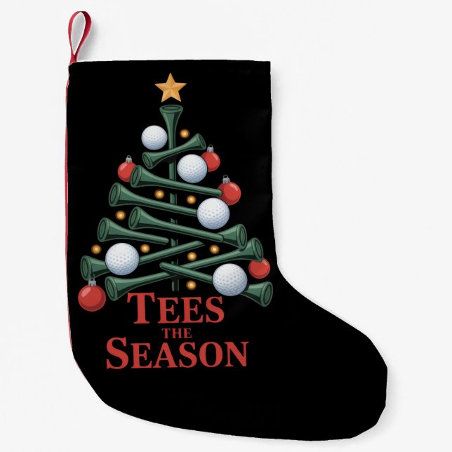 Meia De Natal Pequena Tees the Season Golf Funny Christmas Golf Tree (Frente)