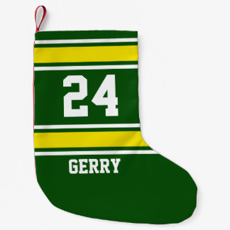 Meia De Natal Pequena Tema desportivo verde e amarelo