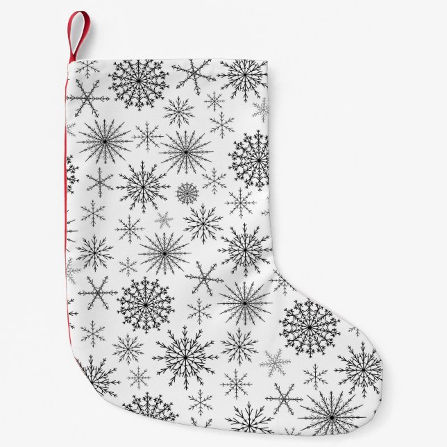 Meia De Natal Pequena Tempestade de Neve Simples (Frente)