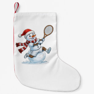 Meia De Natal Pequena Tenista de Neve Natal 2026 Feriado Esporte