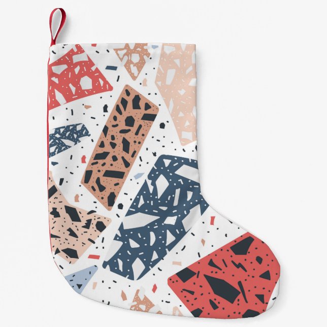 Meia De Natal Pequena Terrazzo floor marble seamless hand drawn pattern  (Frente)