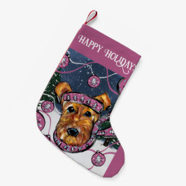 MEIA DE NATAL PEQUENA TERRIER AIREDALE       