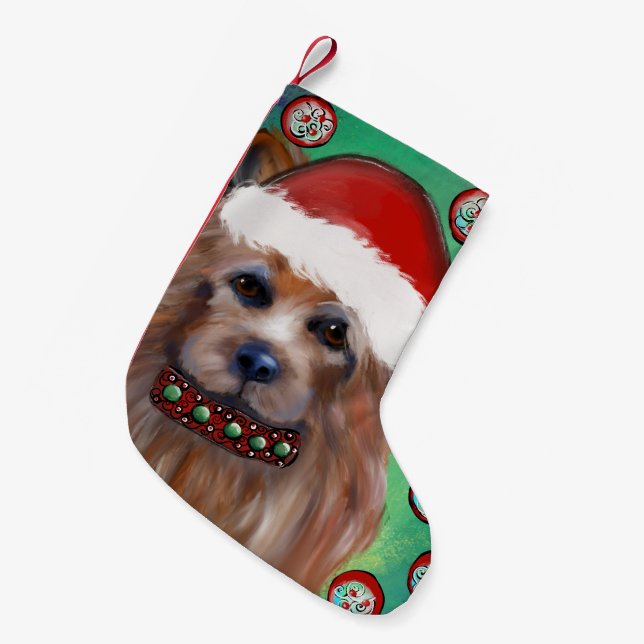 MEIA DE NATAL PEQUENA TERRIER AUSTRALIANO (Frente (Pendurada))