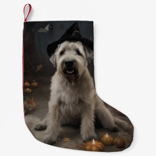 Meia De Natal Pequena Terror de Halloween das Abóboras do Wheaten Terrie