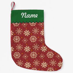 Meia De Natal Pequena Teste padrão branco vermelho personalizado do