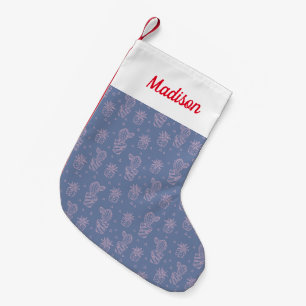 Meia De Natal Pequena Teste padrão cor-de-rosa & roxo do cacto dos