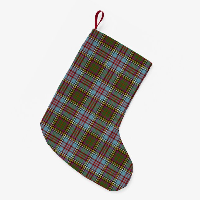 Meia De Natal Pequena Teste padrão escocês do Tartan de Anderson do clã (Frente (Pendurada))