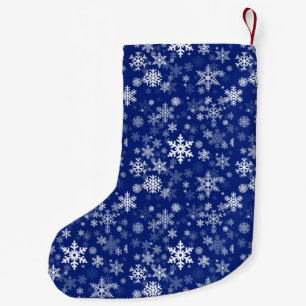 Meia De Natal Pequena Teste padrão feliz dos flocos de neve do feriado