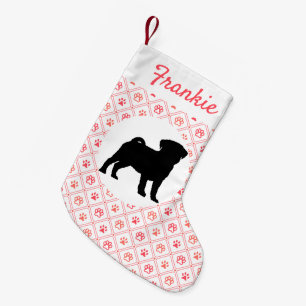 Meia De Natal Pequena Teste padrão vermelho personalizado do azulejo do